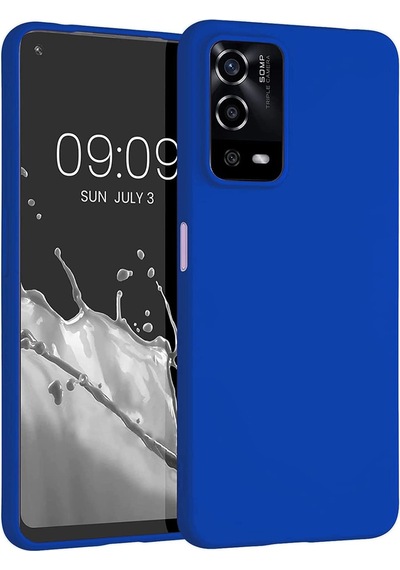 Ekılıf - Oppo A55 4g Uyumlu Kılıf Mat Soft Premier Silikon Kapak - Saks Mavi