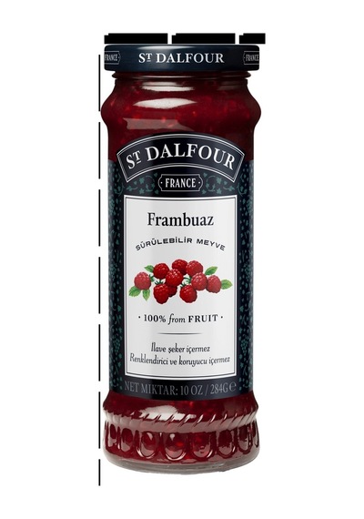St. Dalfour Frambuaz Reçeli 284 G - Doğal Aromalı, İlave Şekersiz 2'li Ekonomik Paket - 2 Adet Tarı