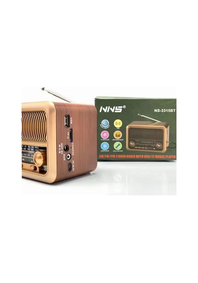 Nns Ns-3315bt Taşınabilir Nostaljik Radyo Bluetooth Hoparlör Mp3 Çalar