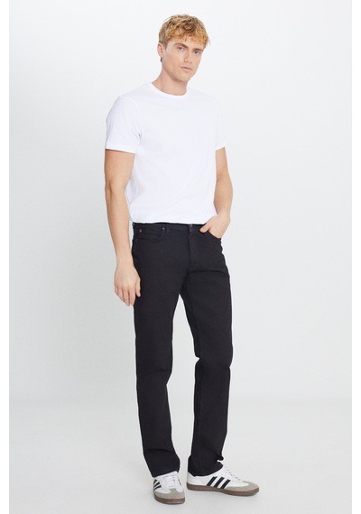 Lee Pamuklu Regular Fit Normal Kesim Cepli Jean Kot Denim Pantolon Siyah