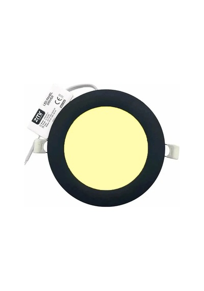 9w Siyah Kasa Sıvaaltı Yuvarlak Panel Led Armatür 3000k Günışığı 765 Lm