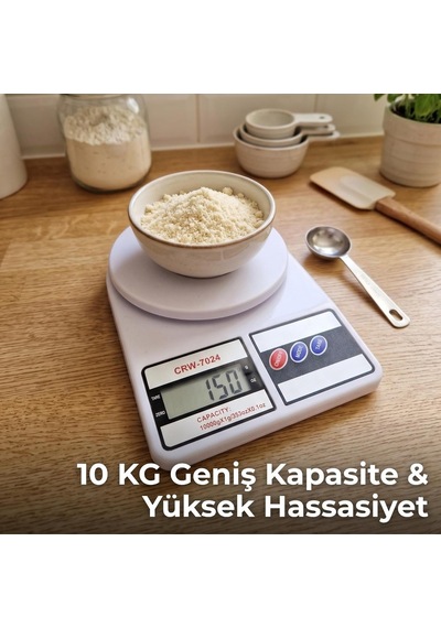 Crown Dijital Mutfak Terazisi - 10 Kg Kapasite, Yüksek Hassasiyetli Hassas Terazi, Dara Fonksiyonlu Tare , Lcd Ekran, Diğer Crown Dijital Mutfak Terazisi - 10 Kg Kapasite, Yüksek Hassasiyetli Hassas Terazi, Dara Fonksiyonlu Tare , Lcd Ekran, Diğer