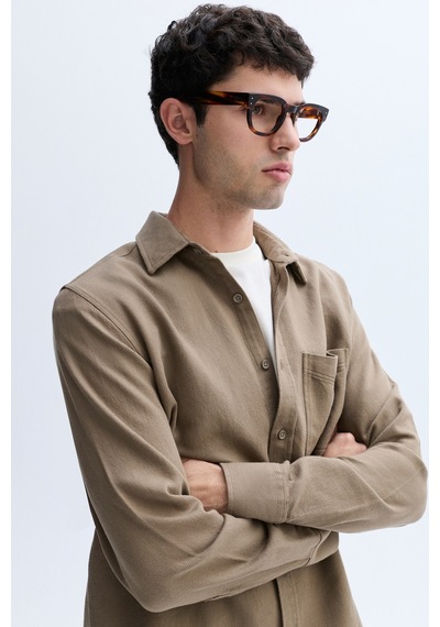 Mudo Erkek Erkek Vizon Rengi Regular Fit Uzun Kollu Gömlek 1264499