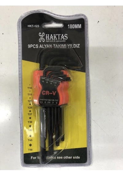 Torx Uzun 180 Mm 9 Prç Allen Seti Haktaş