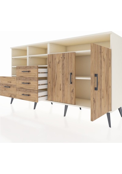Hyperion Konsol 7 Raflı 4 Çekmeceli 2 Kapaklı 176x44x99 Aytaşı-ça Aytaşı-çam