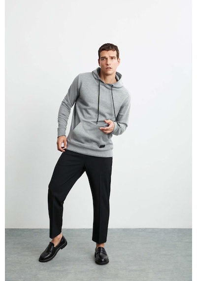 Grimelange Jorge  Erkek Yumuşacık Kapüşonlu Organik Pamuk Kanguru Cepli Regular Grimelanj Sweatshirt
