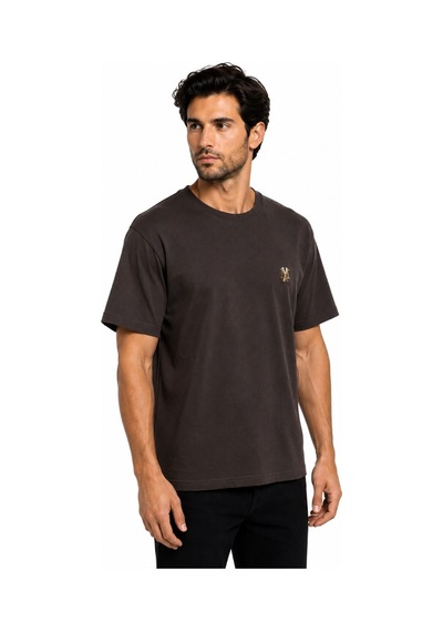 Mavi M0612736-88083 Mavi Mühür Logo Nakış Detaylı Tişört Erkek T-shirt Kahverengi