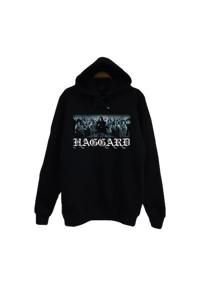 Haggard Baskılı Unisex %100 Pamuk Siyah Kapüşonlu Sweatshirt Siyah