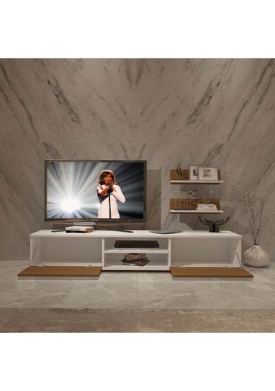 Decoraktiv Eko 4 Slm Dvd Tv Ünitesi Tv Sehpası Beyaz - Ceviz Decoraktiv Eko 4 Slm Dvd Tv Ünitesi Tv Sehpası Beyaz - Ceviz