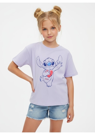 Sea Bubbles Stitch Kız Çocuk Tişört St10218 Lila