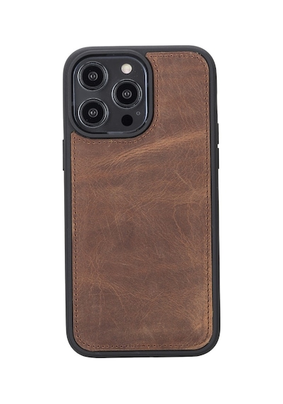 Apple Uyumlu iPhone 14 Pro Max Deri Cüzdanlı Kılıf MWWN G2 Kahve