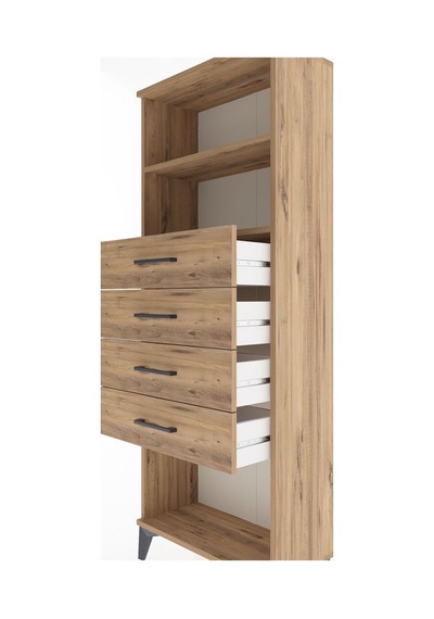 Arges Dolap 2 Raflı 4 Çekmeceli 60x30x163 Çam-çam Atlas Çam