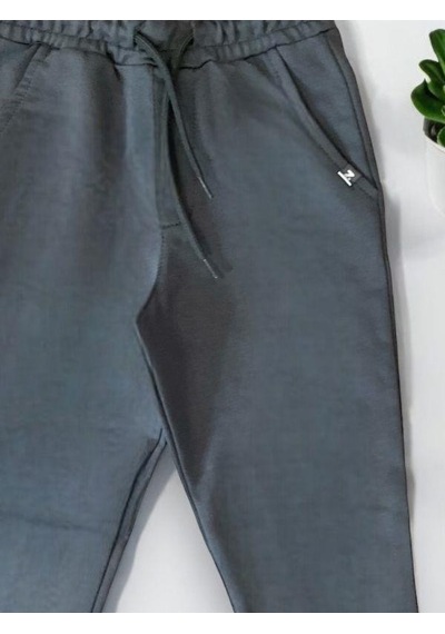 Zekids Erkek Çocuk Basic Pamuklu Eşofman Alt-14201 Füme