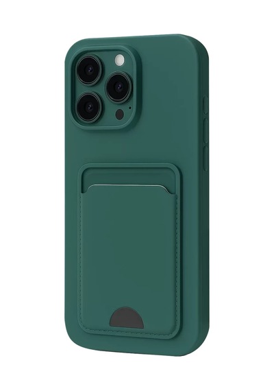Newface Apple İphone 16 Pro Max Kılıf Kelvin Kartvizitli Silikon - Koyu Yeşil