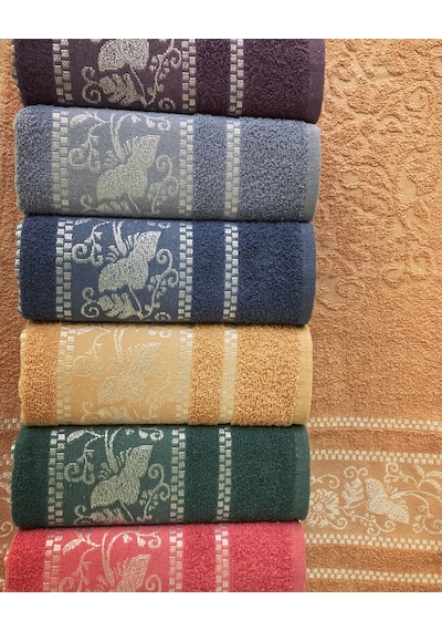 Bilmar Bukle Jakarlı Zambak Desenli El Ve Yüz Havlusu 50 X 90 Cm X 6 Adet Çok Renkli