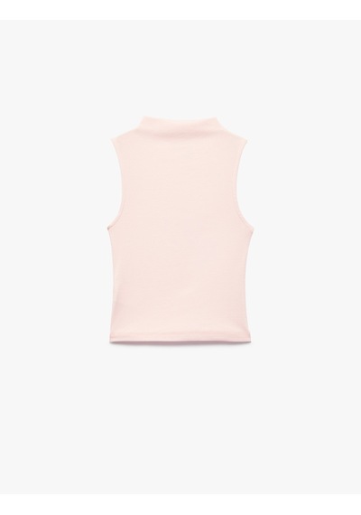 Koton Modal Karışımlı Ribanalı Kolsuz Dik Yaka Atlet Pembe 6skg30063ak Gül