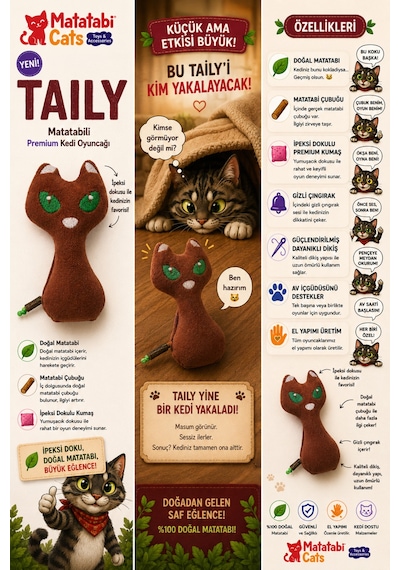 Matatabi Cats Taily Peluş Matatabili Kedi Oyuncağı
