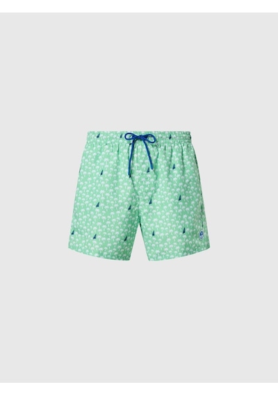 North Sails Allover Volley Erkek Deniz Şortu 36cm-33371 Yeşil - Lacivert