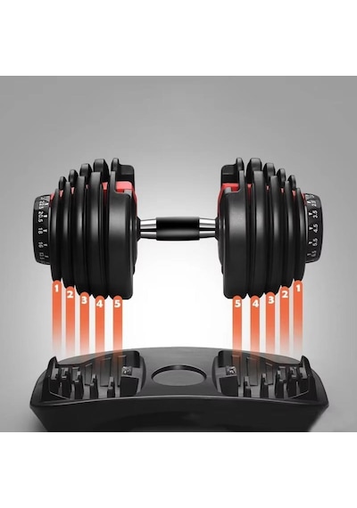 Valkyrie 24kg Ayarlanabilir Dambıl Seti 1 Adet Profesyonel 1. Kalite Dumbbell Kolay Kullanım Ev İçin İdeal Dambıl Siyah
