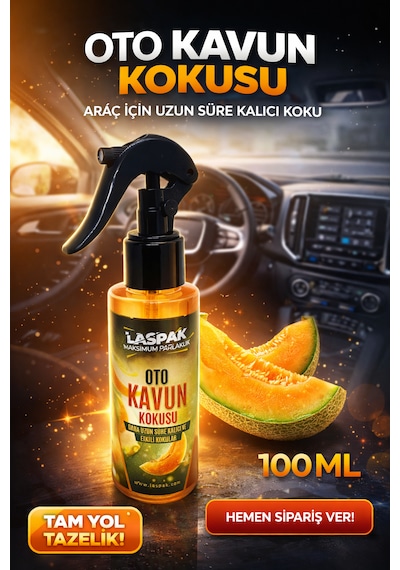 Laspak Kavun Sprey Oto Kokusu Uzun Süre Kalıcı Ferah Ve Temiz Koku 100 Ml 100