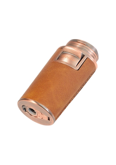Parmida Çift Torch Pürmüz Delicili Gövdesi Deri Bronz Metal Puro Çakmağı - Tr9616