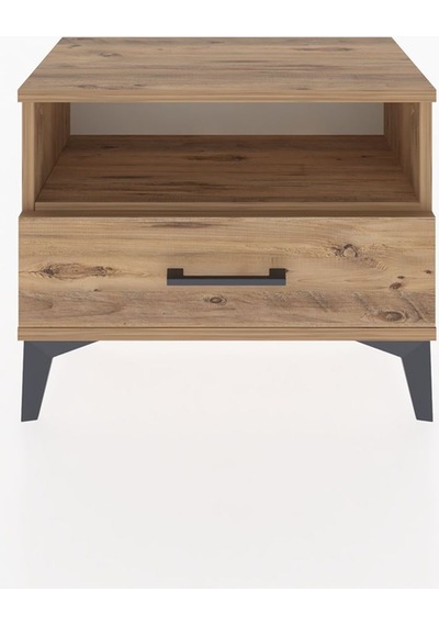 Arges Komodin Tek Raflı Tek Çekmeceli 60x30x48 Çam-çam Çam