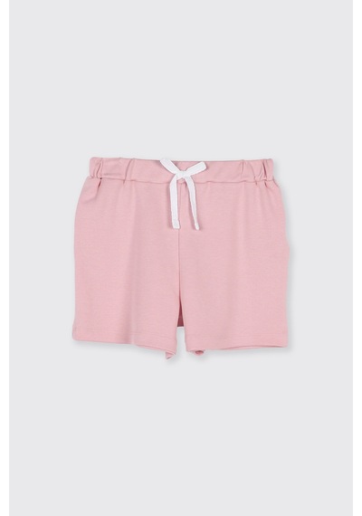 Panço Kız Çocuk Kiraz Baskılı Pembe Pijama Takımı