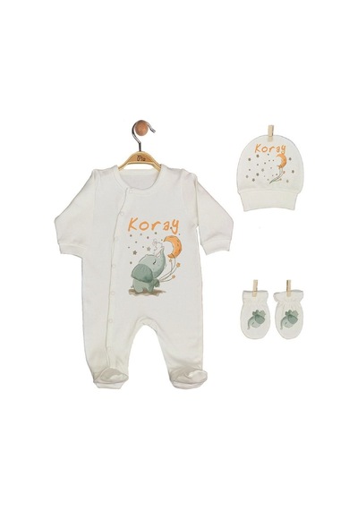 Pia Baby Gl 1925-02 İsme Özel Beşli Tulum Set Krem