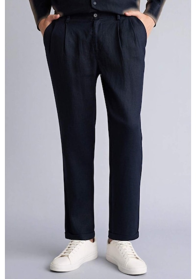 Defacto Relax Fıt Duble Paça Keten Pantolon C1826ax26smnv146 Lacivert-nv146