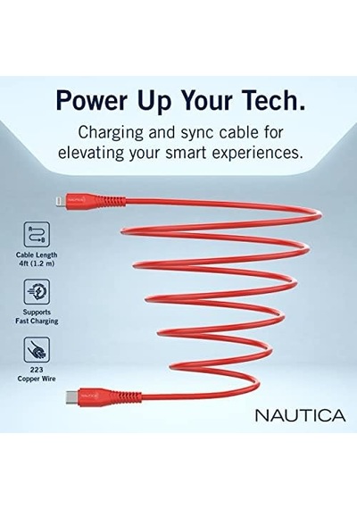 C100 Usb-c To Lightning Pd 18w Hızlı Şarj Ve Data Kablosu 1.2 Metre Kırmızı