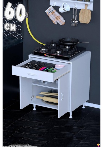 M Yeni Qplas Modüler Mutfak 60 Cm Ocak Altı Dolabı - Çekmece, Kapak Ve 1 Raf 2 Bölmeli Beyaz M Yeni Qplas Modüler Mutfak 60 Cm Ocak Altı Dolabı - Çekmece, Kapak Ve 1 Raf 2 Bölmeli Beyaz