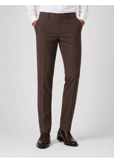 Classics Men Caserta Regular Fit Likralı Erkek Kumaş Pantolon - 7558 Kahverengi
