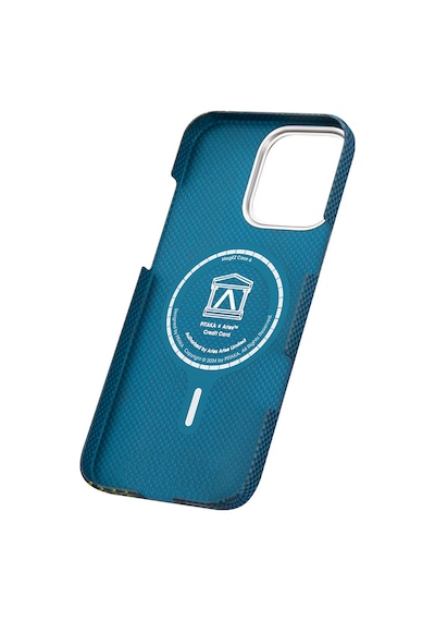 Apple Uyumlu iPhone   16 Pro Max Kılıf   Magsafeli Lumintex Teknoloji Fosforlu Aramid Fiber Pitaka Aries Seri Credit