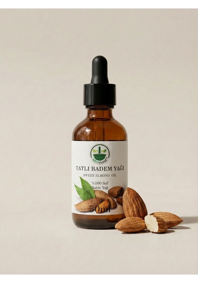 Soğuk Sıkım Tatlı Badem Yağı Sweet Almond Oil Prunus Amygdalus Dulcis Saf Doğal 50 Ml 50 ML