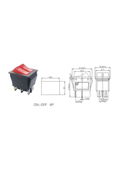 Ic-101 İkili Işıklı Anahtar Kcd2-2101 (2 Adet)