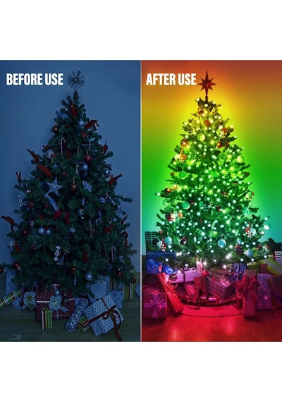 Usb Uygulamadan Sese Duyarlı 9.9 Metre Rgb Yılbaşı Ledi Kumandalı Led Çam Ağacı Kayar Led Tv Arkası Rgb
