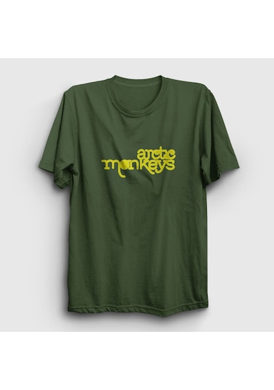Presmono Unisex Five Arctic Monkeys T-shirt Haki