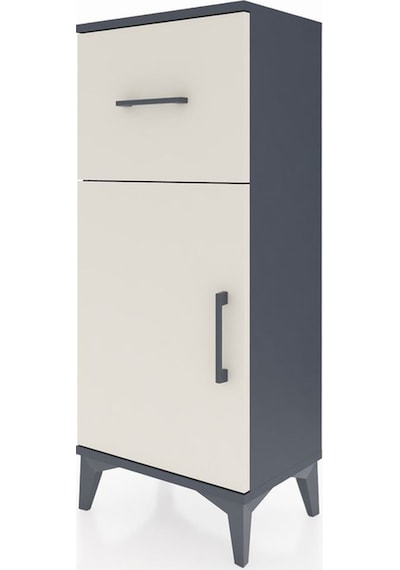 Arges Komodin Tek Raflı Tek Çekmeceli Tek Kapaklı 44x30x106 A... Antrasit