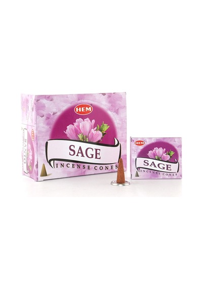 Sage Aromalı Konik Tütsü Düz Renkli