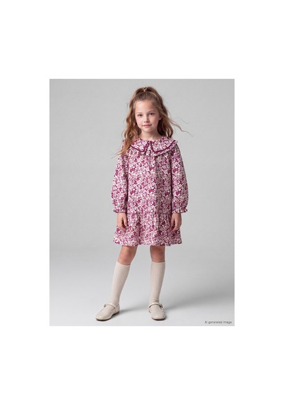 LC Waikiki Alıta Cıty Farkıyla Lcw Kids Mor Çiçekli Kız Çocuk Elbise Mor - 928249903 Mor