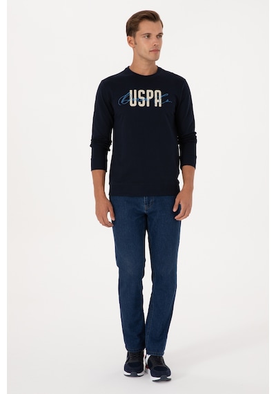 U.S. Polo Assn. Erkek Regular Fit Bisiklet Yaka Lacivert İnce Sweatshirt 50315570-VR033