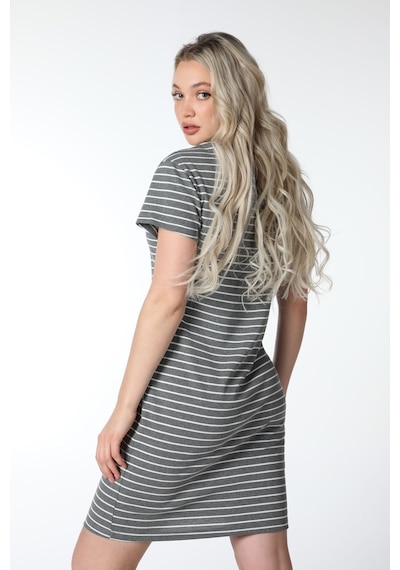 Defys Kadın Regular Fit Çizgili Kısa Kollu Elbise Koyu Gri-beyaz - 527884313 Koyu Gri-beyaz Defys Kadın Regular Fit Çizgili Kısa Kollu Elbise Koyu Gri-beyaz - 527884313 Koyu Gri-beyaz