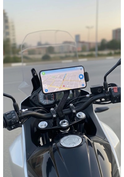 Durukar Motosiklet Gidon Telefon Tutucu 360 Döner, Kaymaz Sabitleme Sistemli, Sarsıntı Önleyici Telefon Tut