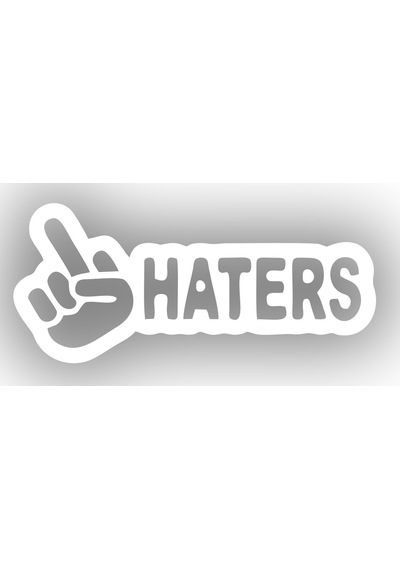 Haters Araba Sticker 17x17 Cm Beyaz
