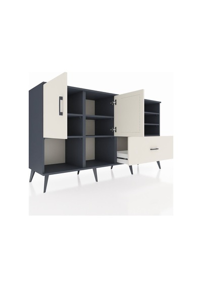 Kronos Konsol 7 Raflı Tek Çekmeceli 2 Kapaklı 176x59x99 Antrasit-aytaşı Aytası - Antrasıt Kronos Konsol 7 Raflı Tek Çekmeceli 2 Kapaklı 176x59x99 Antrasit-aytaşı Aytası - Antrasıt
