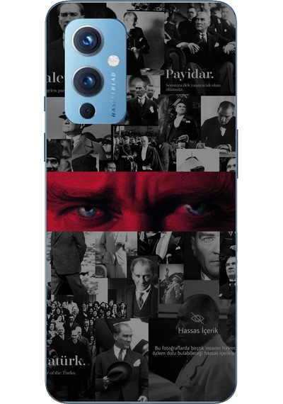 Oneplus 9 Uyumlu Atatürk Gözler Tasarım Baskılı Silikon Kılıf Renkli