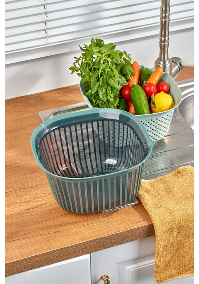 Linea Süzgeçli Kare Kase Yeşil 4 Litre Yeşil