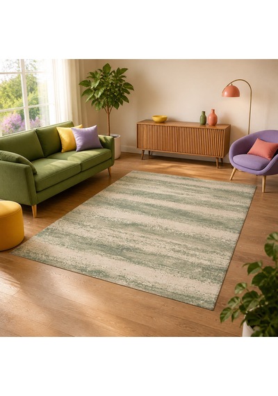 Kartela Halı Aria Halı Kaymaz Taban Makinede Yıkanabilir Halı Adaçayı Yeşili - 100 X 150 Cm