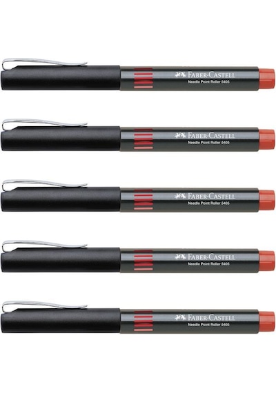Faber-castell 5405 İğne Uçlu Roller Kalem 0.5 Mm Kırmızı 5 Adet