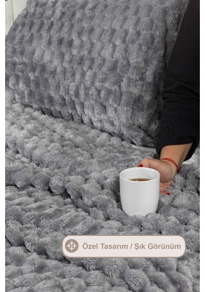 Elart Polen Battaniye Seti Tek Kişilik Wellsoft 2 Parça 180x240 Cm Antrasit Antrasit